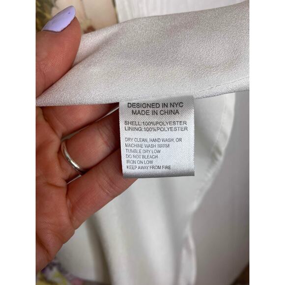 YUMI KIM 'Ariana' Garden Lemon Floral Chiffon Midi Sundress US Large - Picture 12 of 13